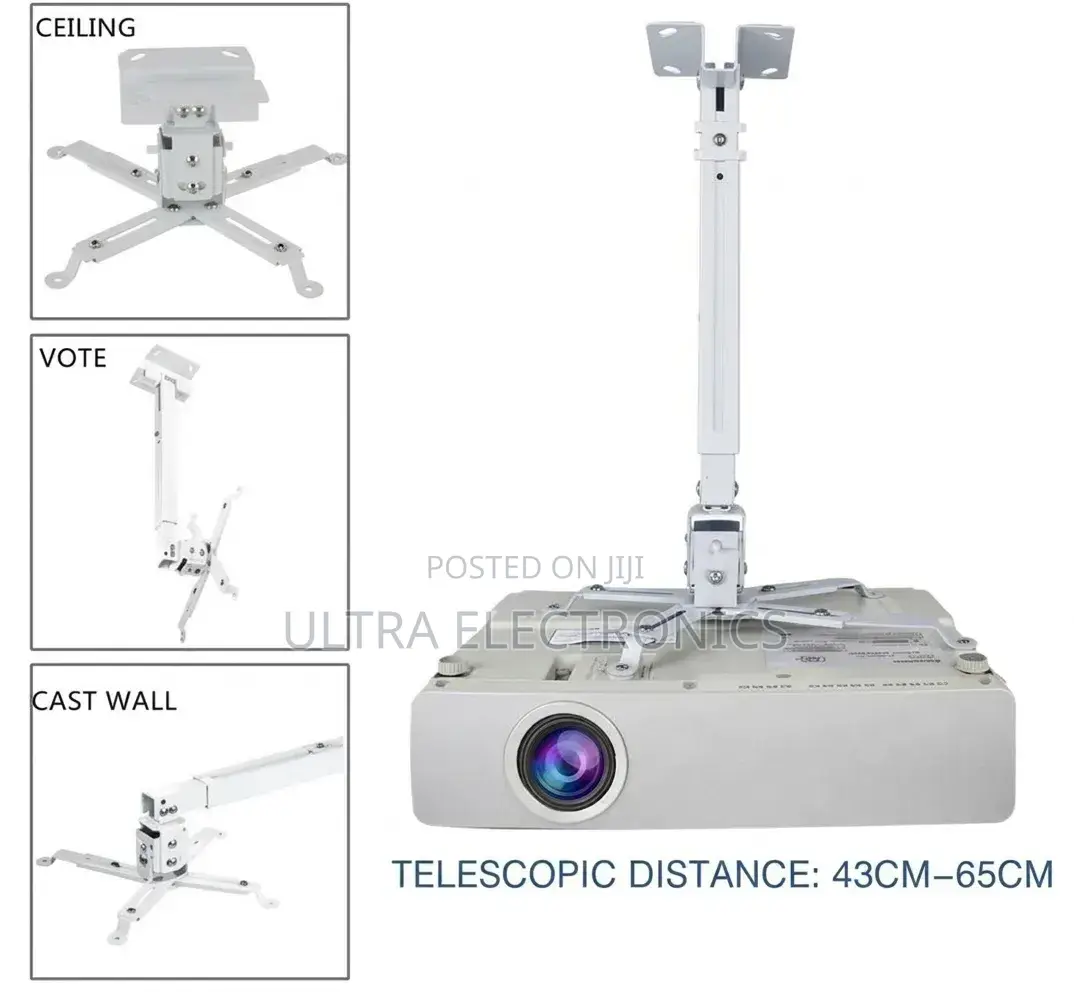 Projector Mount Features a Telescopic Arm Adjustable 43cm and 65cm