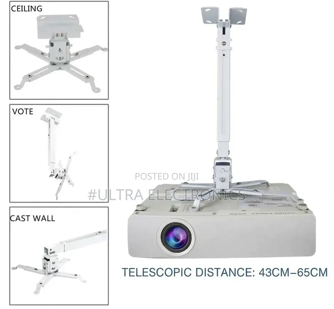 Projector Mount Features a Telescopic Arm Adjustable 43cm and 65cm