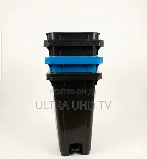 Garbage Black and Blue Plastic Trash Bins or Storage Containers,