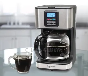 ዲጂታል ባለ 12 ስኒ ቡና ማፍያ - Timer, Glass Carafe, Reusable Filter