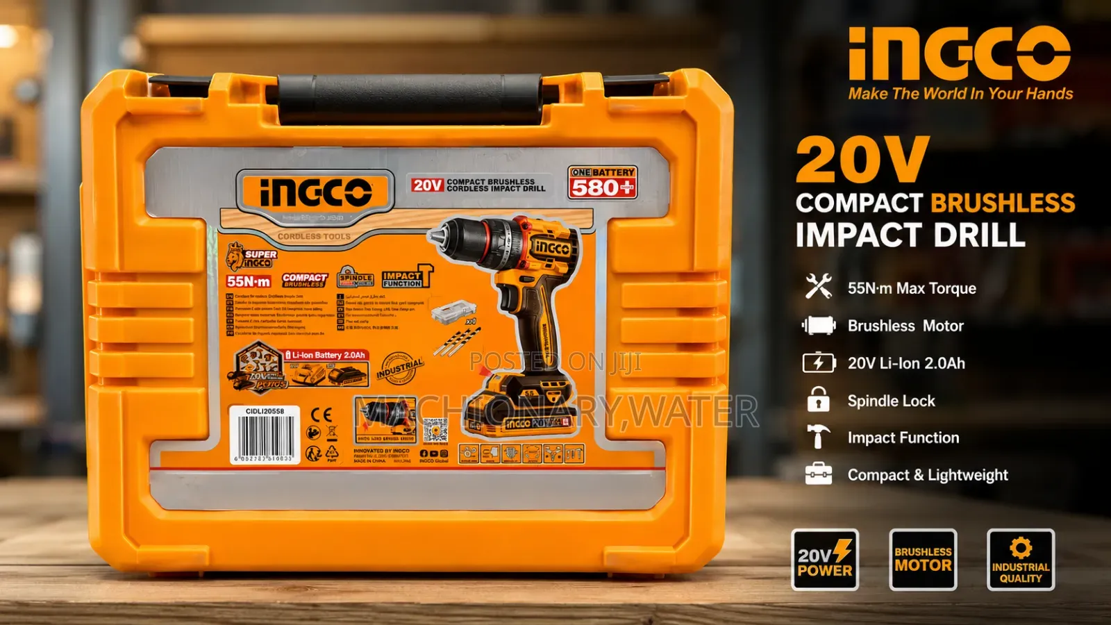 Incgo Brushless Chargable Drill 20v