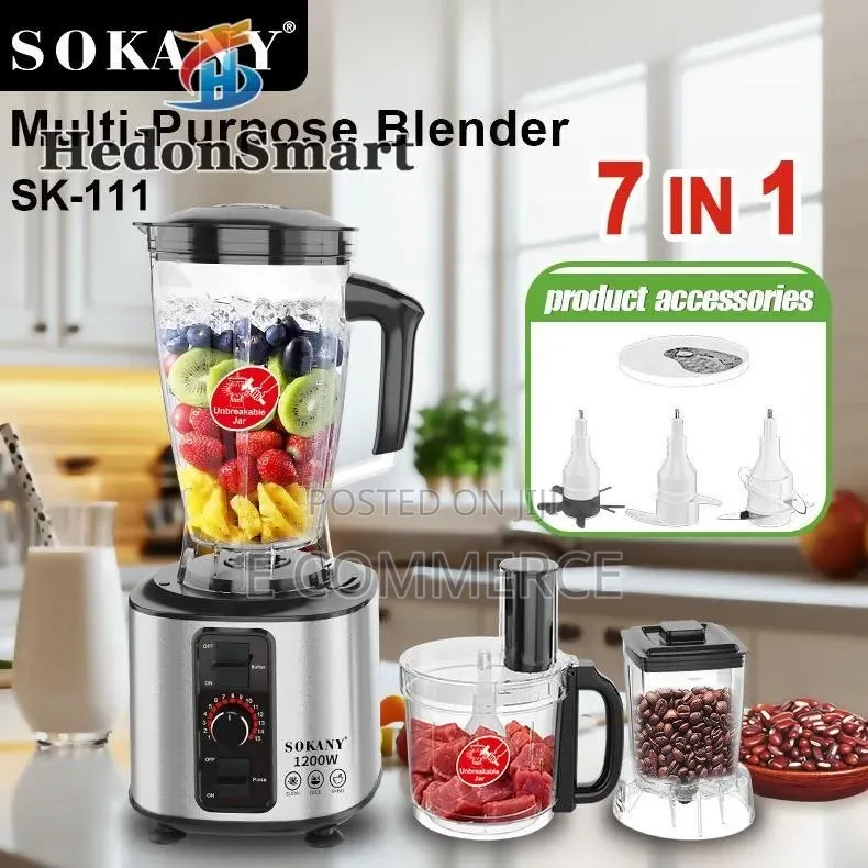 Sokany Sk-111 Is 7-in-1 Food Processor and Multi-Purpose Blender