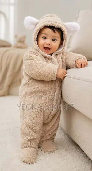 Baby Romber Jumpsuit ከላዩ ፈር ውስጡ ኮተን የሆነየልጆች ጃምፕሱት