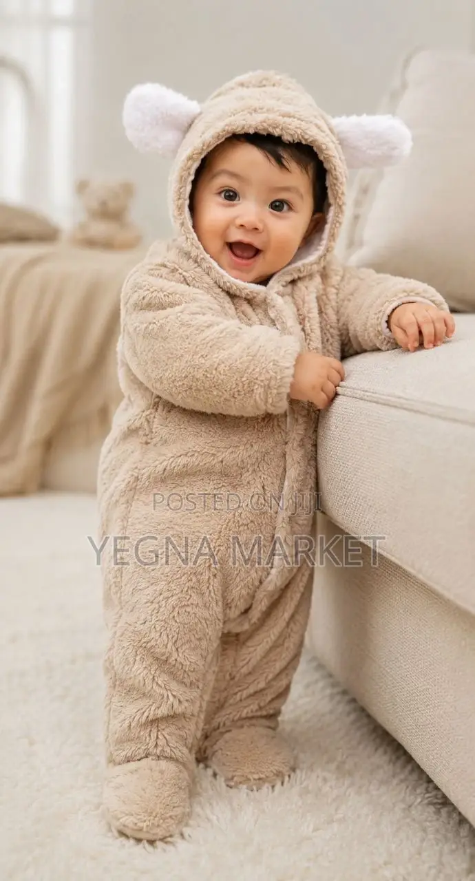 Baby Romber Jumpsuit ከላዩ ፈር ውስጡ ኮተን የሆነየልጆች ጃምፕሱት