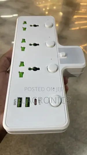 Converter Socket 3 Universal Plug + Usb Type-c Charging Wall Adapter