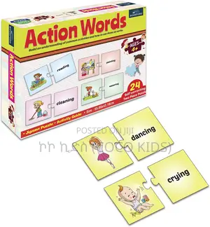 Action Words Educational Jigsaw Puzzle for Kids (Ages 4+)