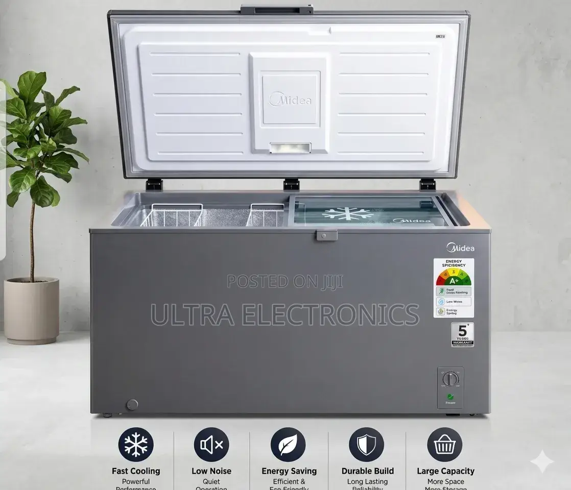 Midea Chest Freezer Features a Modern Gray Finish, a 497l "A+" Energy