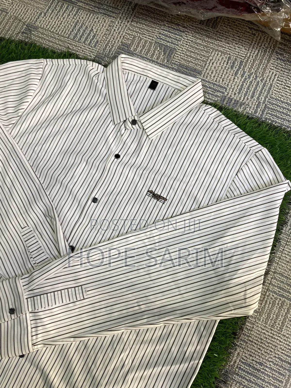 Nechug Men's Striped Long-Sleeve Dress Shirts