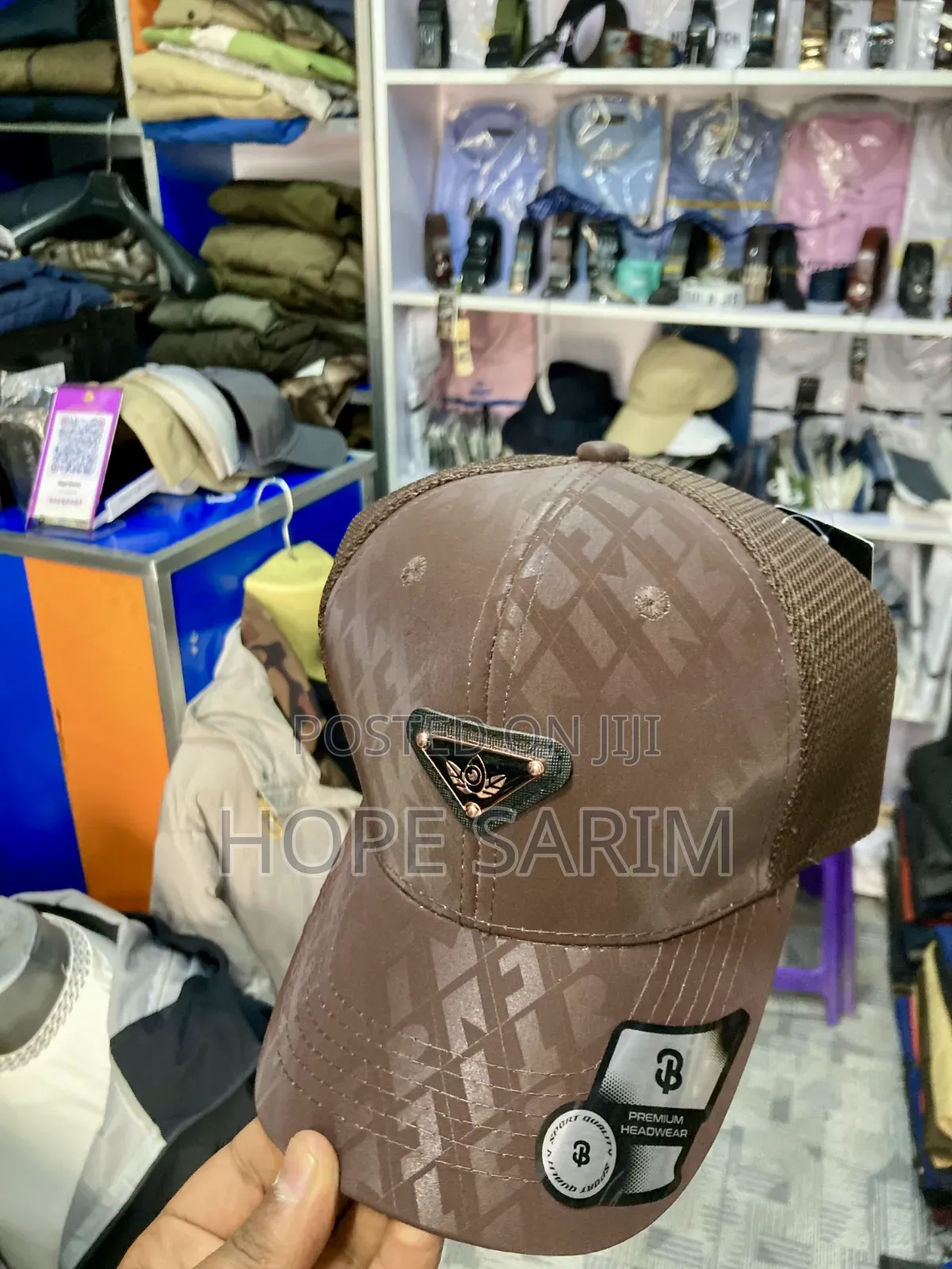 Premium Brown Monogram Metallic Badge Trucker Cap
•