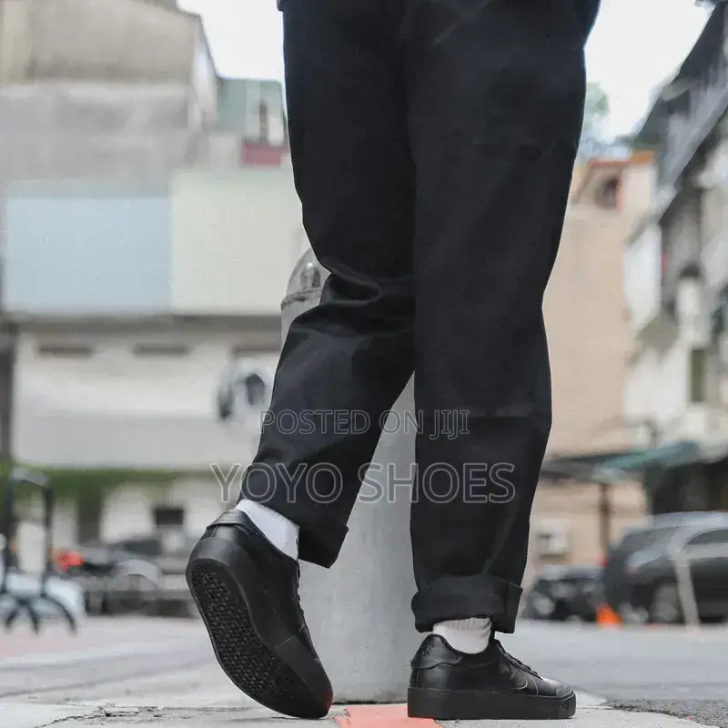 Nike Court Shot All-Black Unisex Fashion Flat Leather Shoes