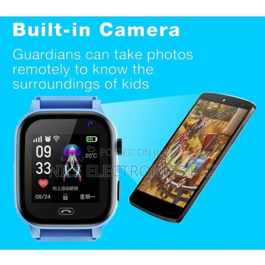 Smart Watch for Kids With Camera Alarm Clock Phone Call-Blue