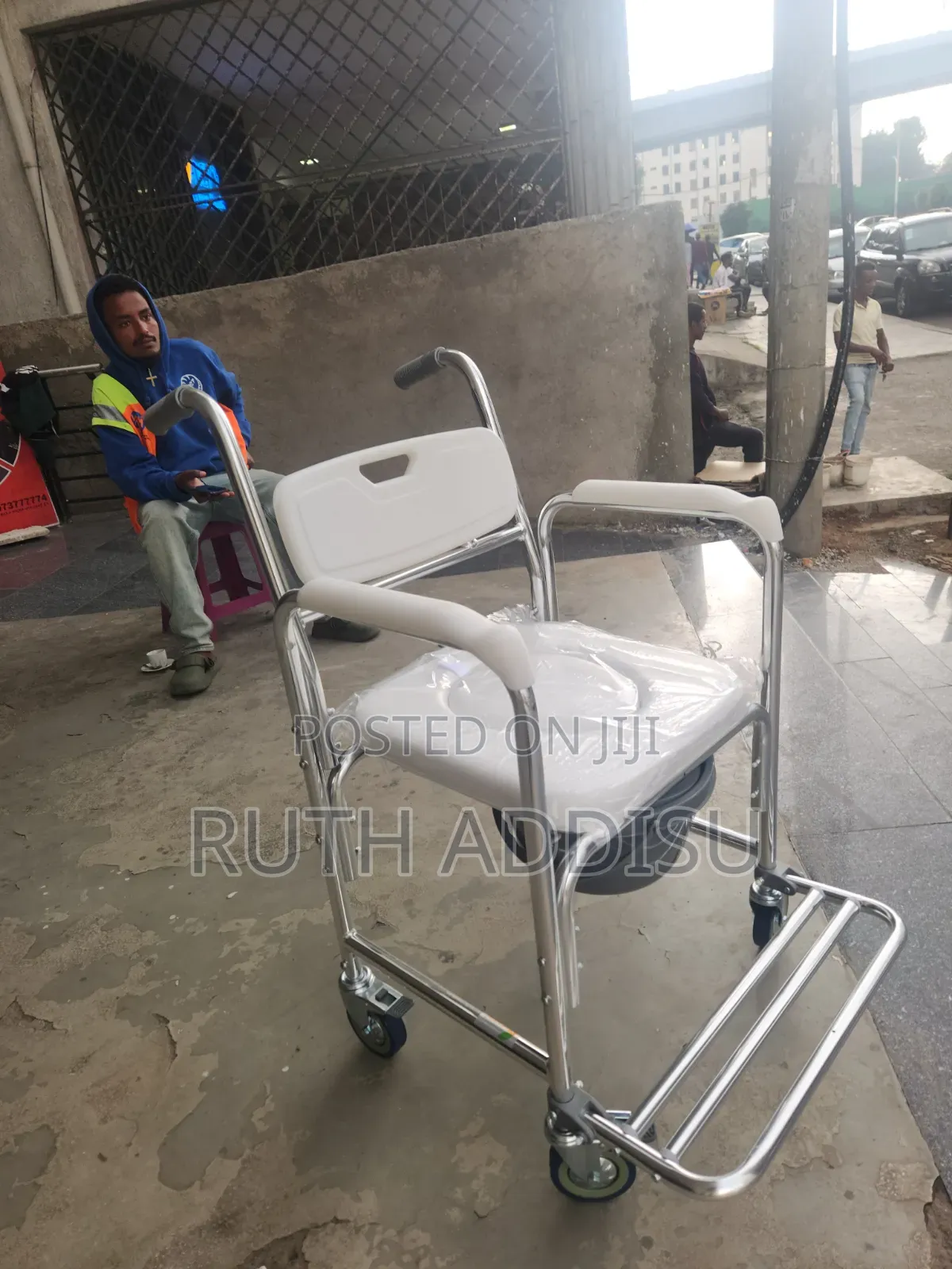 Zimtown Aluminum Shower Chair Bedside Commode Ethiopia Toilet Wheelcha