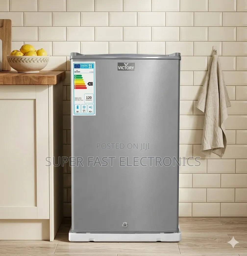 Victory Refrigerator Single-Door With Key Lock – Silver Finish, Energy