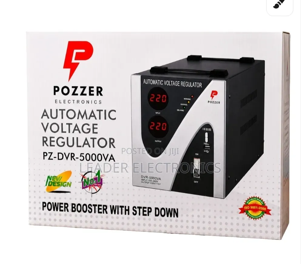 Pozzer Automatic Voltage Regulator 5000va Stabilizer –Heavy Duty Power