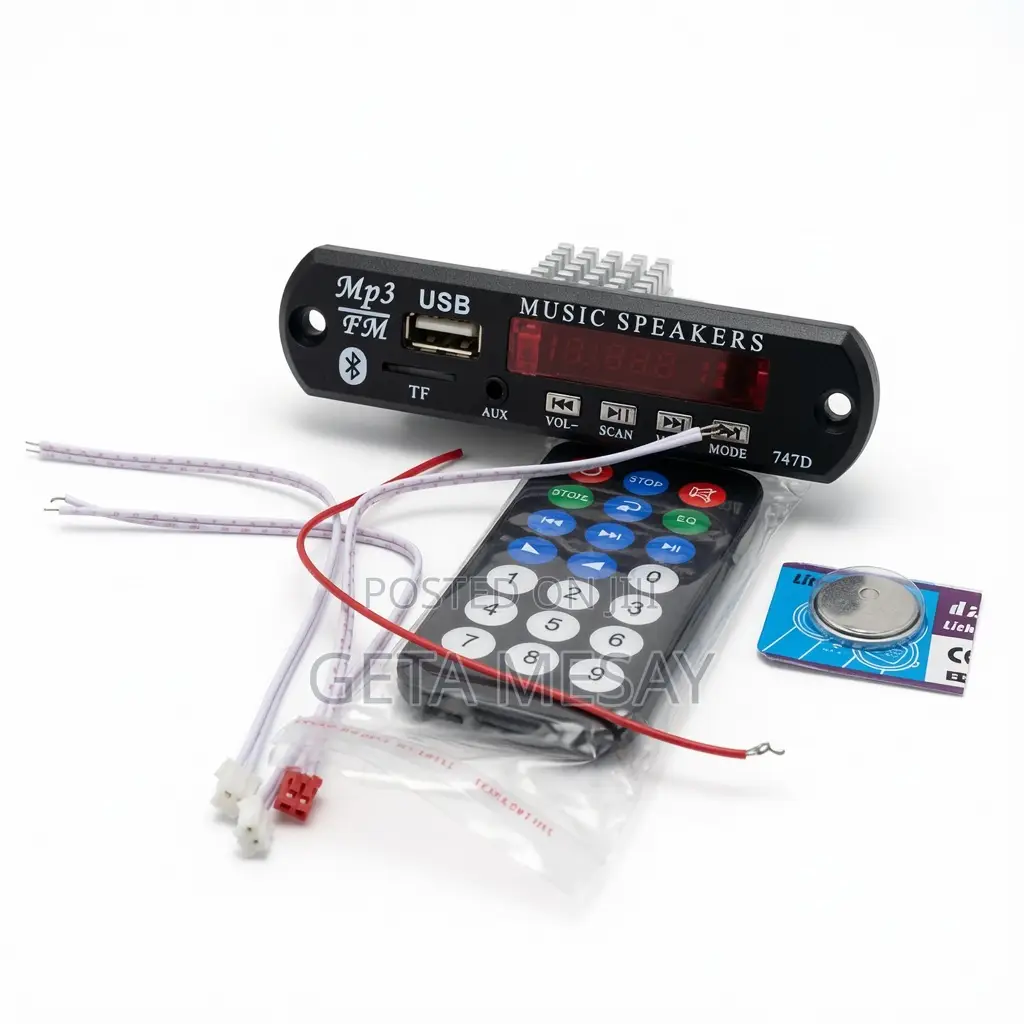 Bluetooth Mp3 Amplifier Board (15wx2 Stereo, Dc 12v)
