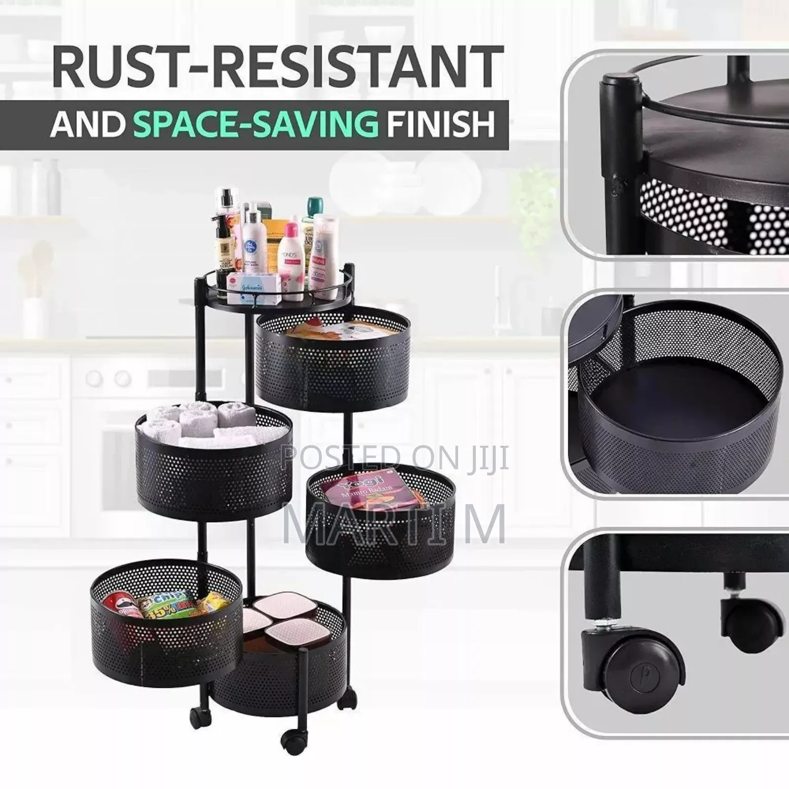 5 Layer Moveable Kitchen Storage Rack