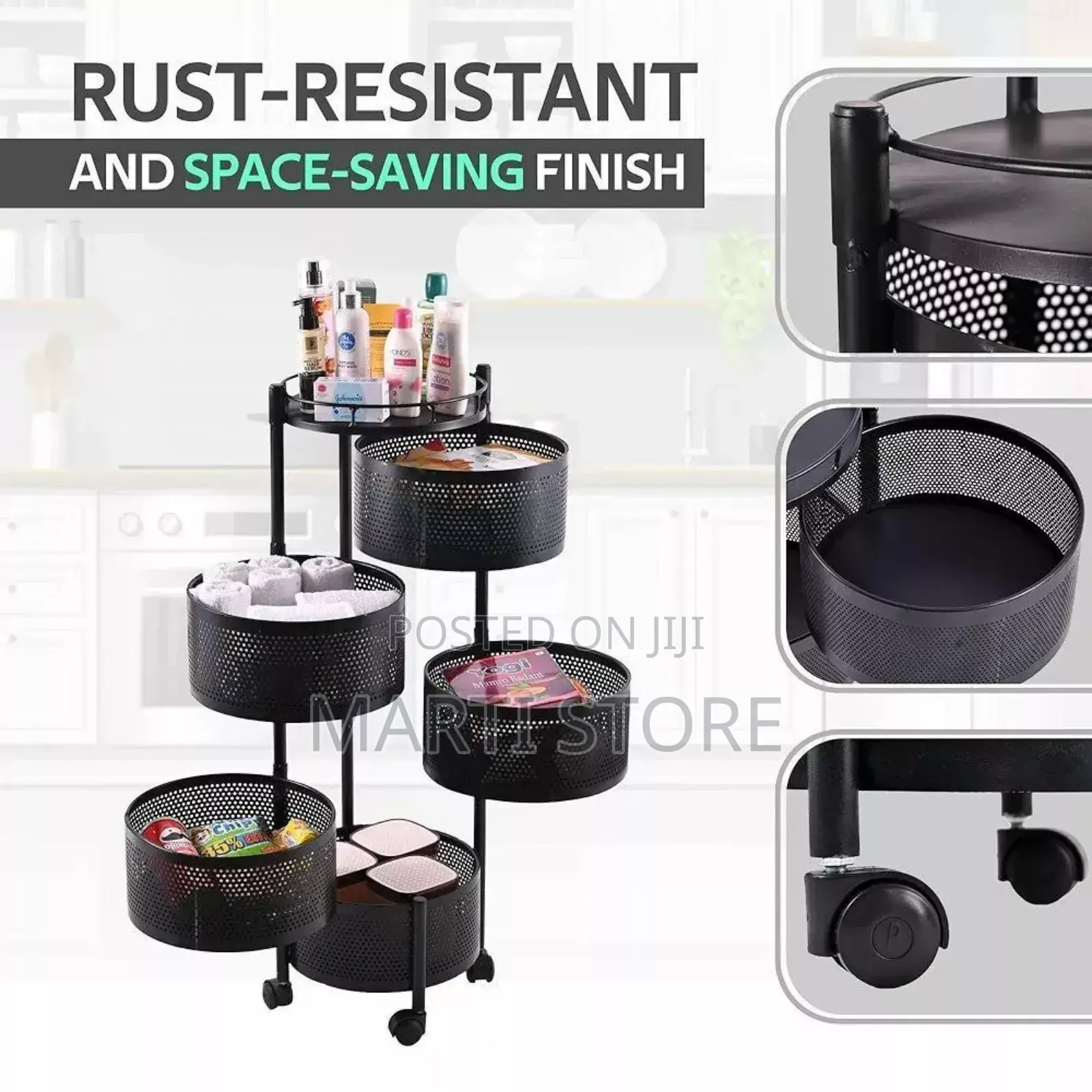 5 Layer Moveable Kitchen Storage Rack