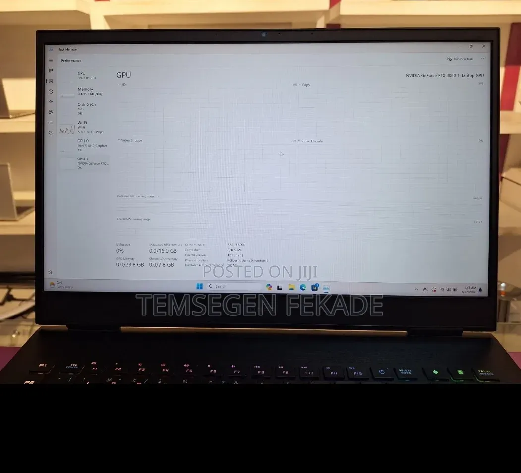 New Laptop HP Omen 17 16GB Intel Core i7 SSD 1T