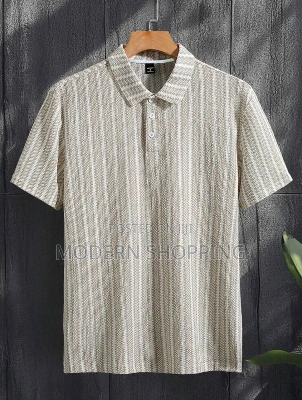 Men's Textured Vertical Stripe Shirt