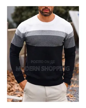 Men's Colorblock Striped Crewneck Sweater
