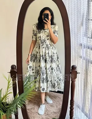 Casual Day Dress Tropical Botanical Bird Print