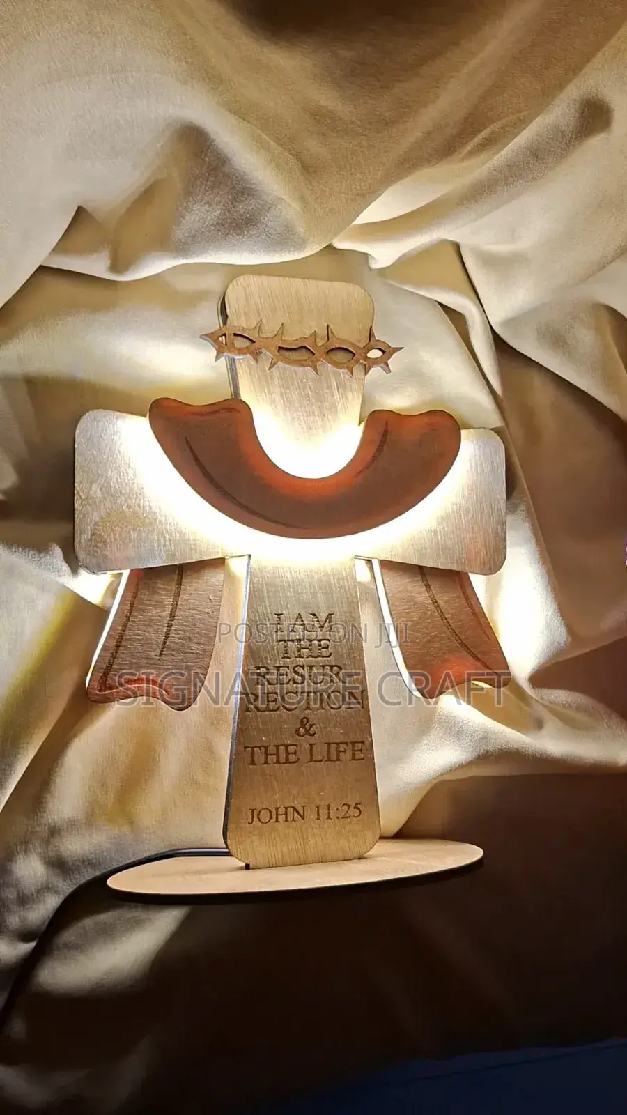 Wooden Cross Light- Lamp