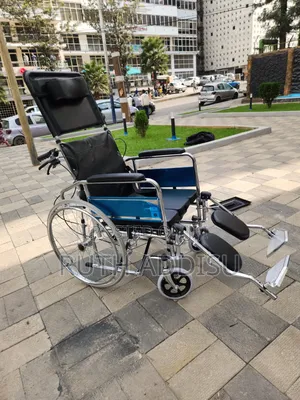 Kosmocare Recliner Cum Commode Wheelchair Foldable Wheelchair የሚተኛ