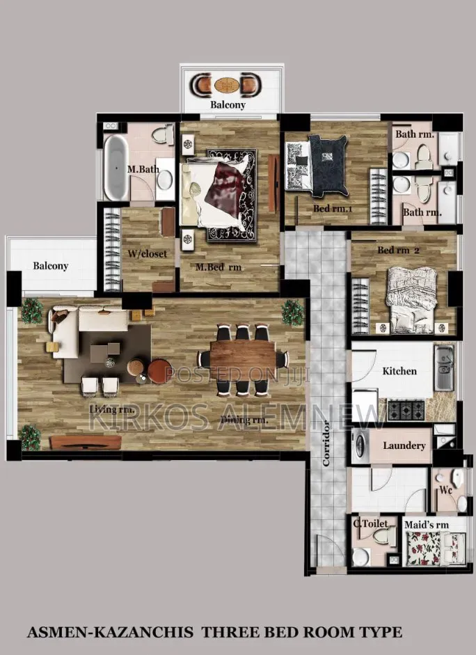 4bdrm Apartment in Century, Kirkos for sale