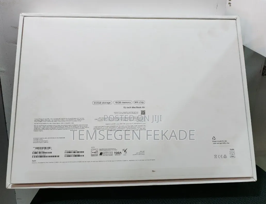New Laptop Apple MacBook Air 2025 M4 16GB Apple M4 SSD 512GB
