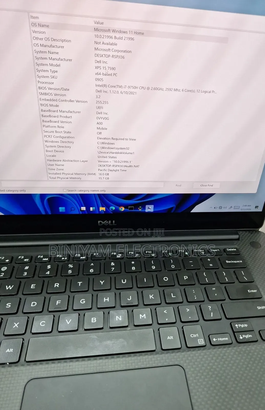 New Laptop Dell XPS 15 16GB Intel Core i7 SSD 512GB