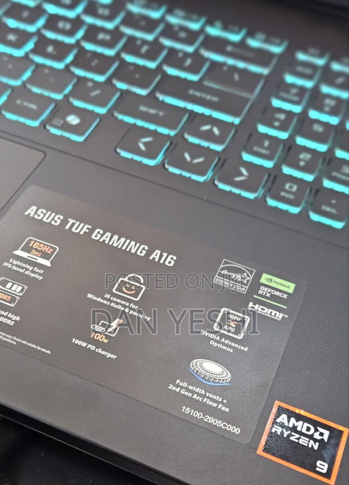 New Laptop Asus TUF Gaming A16 32GB AMD Ryzen 9 SSD 1T