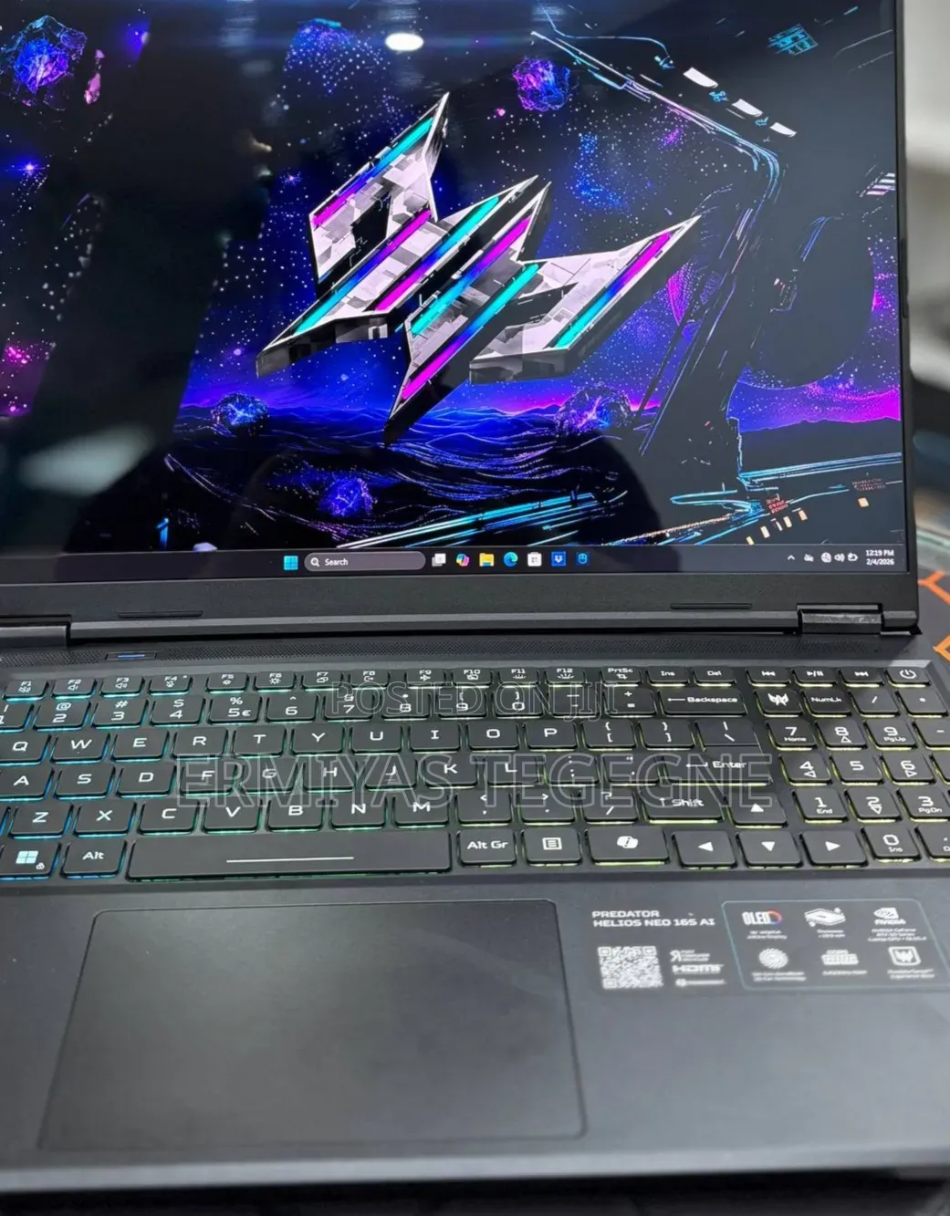 New Laptop Acer Predator Helios 300 16GB Intel Core Ultra 9 SSD 512GB