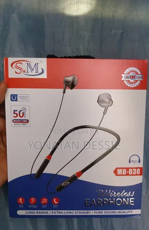 S M Md-030 Wireless Bluetooth Neckband Earphone – Long Battery Life