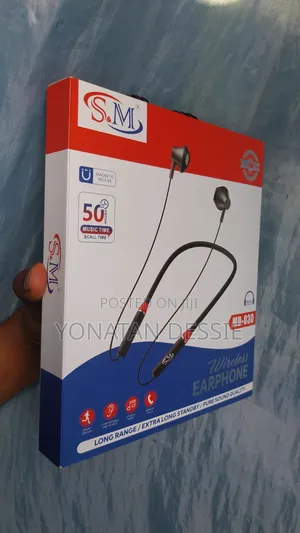S M Md-030 Wireless Bluetooth Neckband Earphone – Long Battery Life