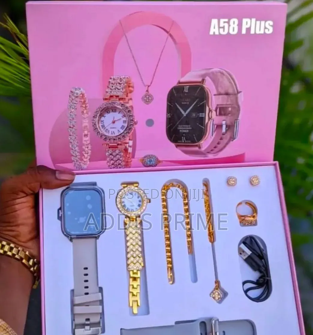A 58 Plus Smart Watch: Girls Full Package Gift Box