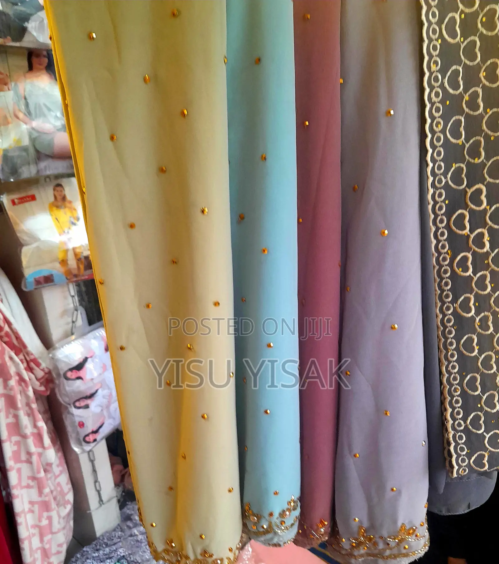Elegant Women's Embellished Shawl / Hijab Fabric