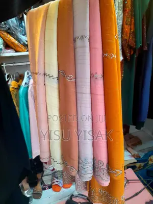Elegant Women's Embellished Shawl / Hijab Fabric