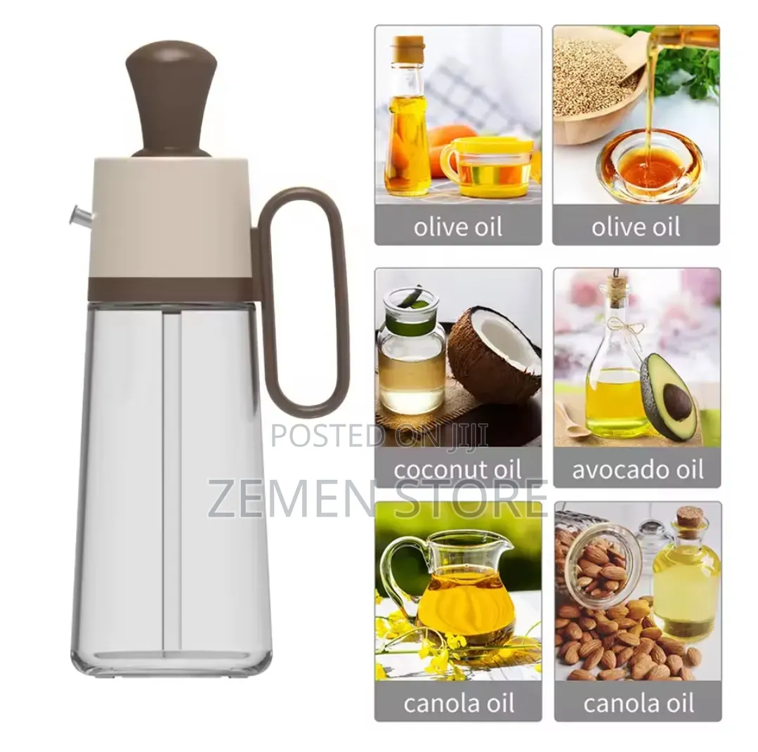 2-in-1 Glass Oil Dispenser Bottle With Silicone Brush Pour Spout