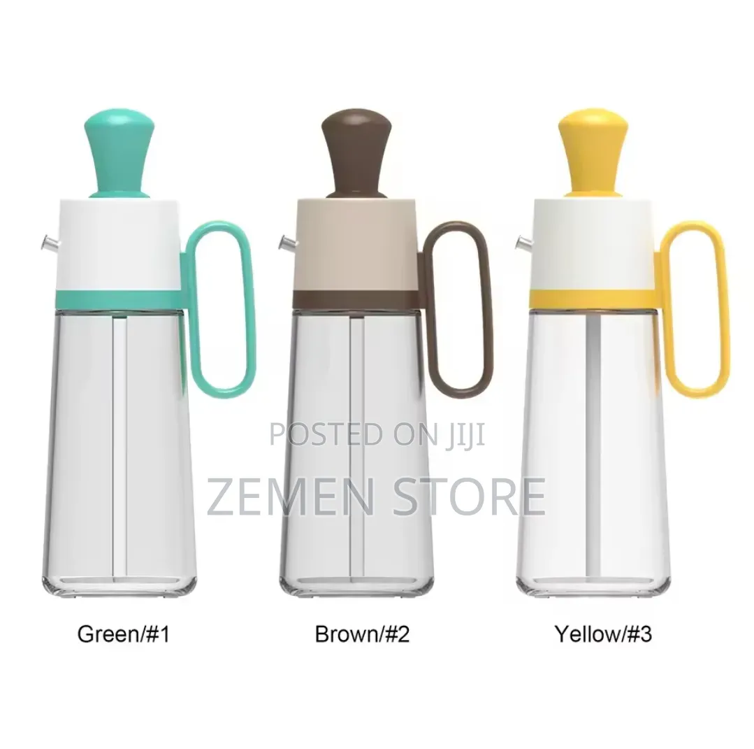 2-in-1 Glass Oil Dispenser Bottle With Silicone Brush Pour Spout