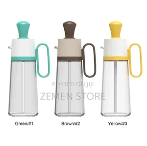 2-in-1 Glass Oil Dispenser Bottle With Silicone Brush Pour Spout