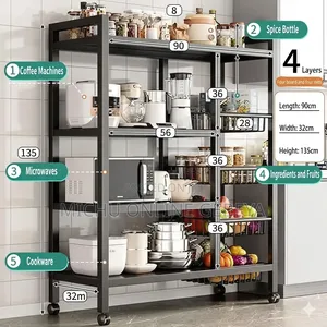 Metal Storage Shelf ባለ 4 ደረጃ ሁለገብ መደርደሪያ /Free Delivery