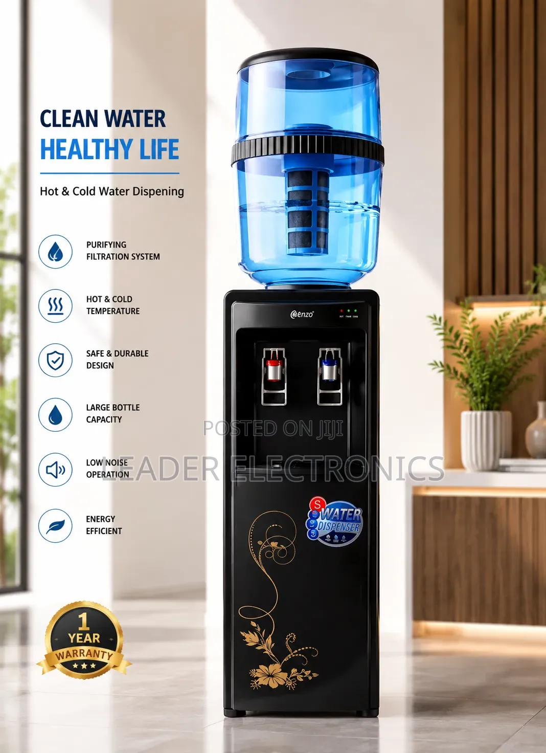 Enzo Water Dispenser Hot and Normal Water Dispenser
