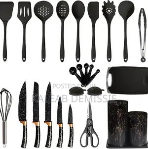 25 PCS Kitchenware Set(ከፍተኛ ሙቀት ከሚቋቋም ሲልከን የተሰሩ )