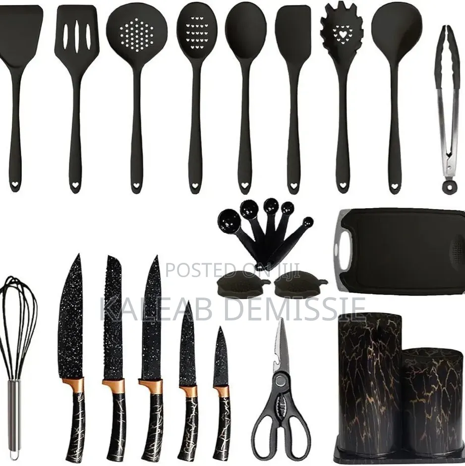 25 PCS Kitchenware Set(ከፍተኛ ሙቀት ከሚቋቋም ሲልከን የተሰሩ )