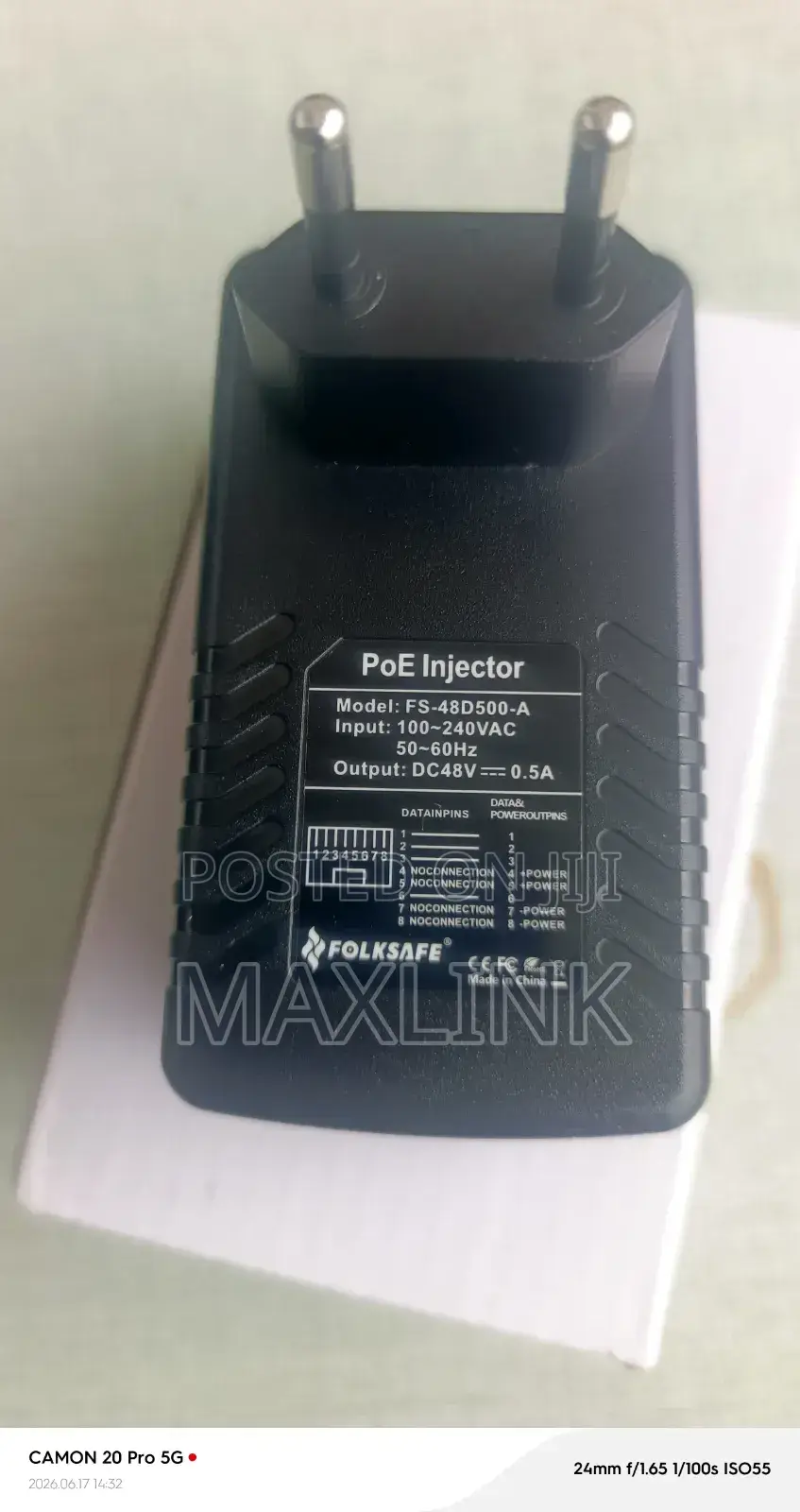 Poe Injector 48v, 0.5a