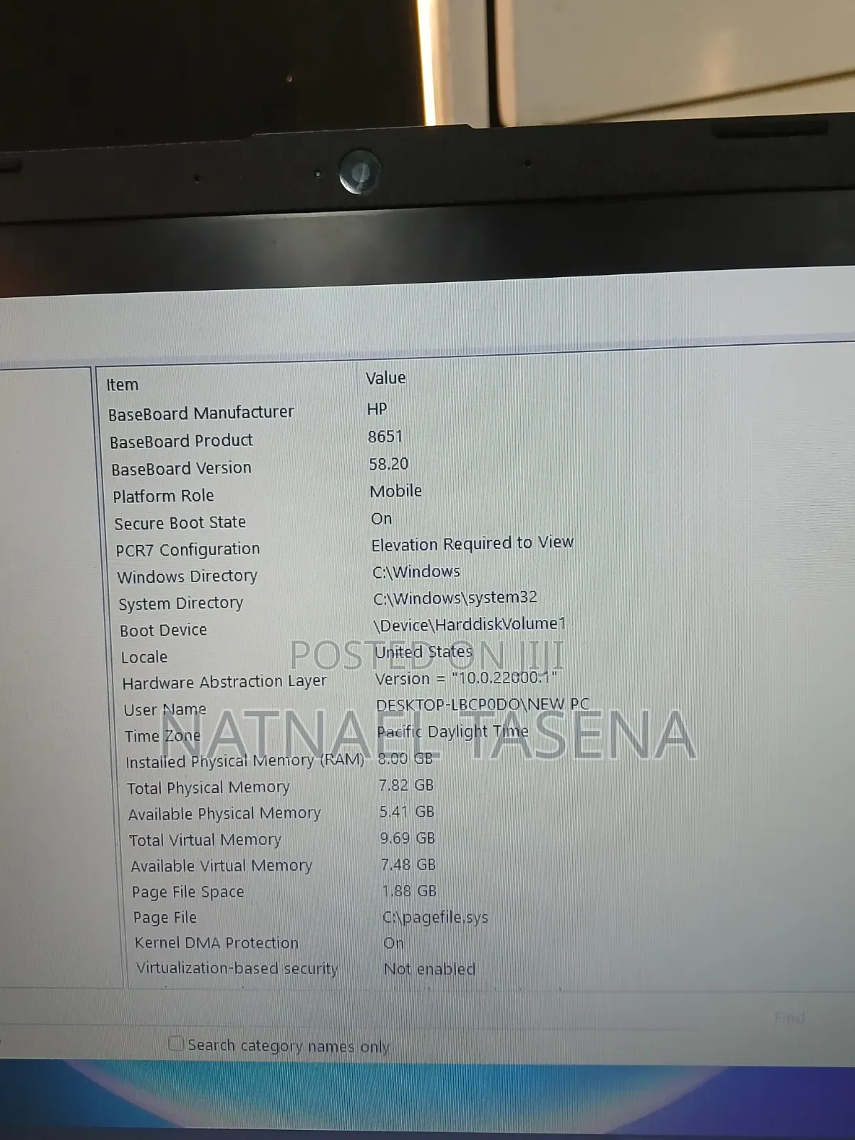 Laptop HP 15S 8GB Intel Core i7 SSD 256GB