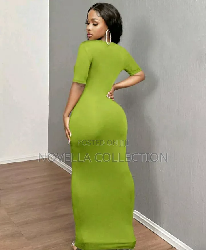 Women's v-Neck Bodycon Short Sleeve Dress Hoco Dresses