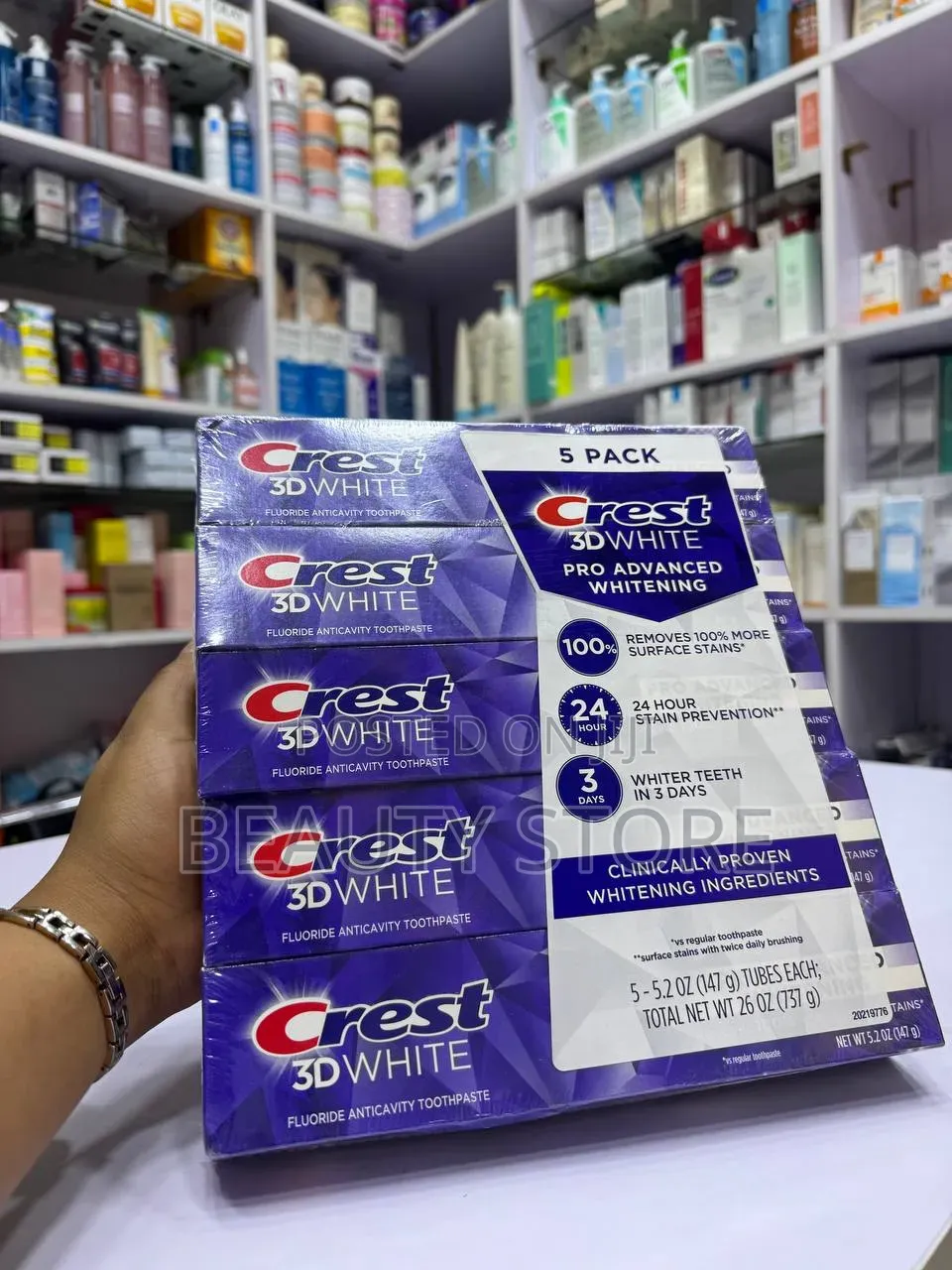 Crest 3d White Pro Advanced Whitening Fluoride Toothpaste.