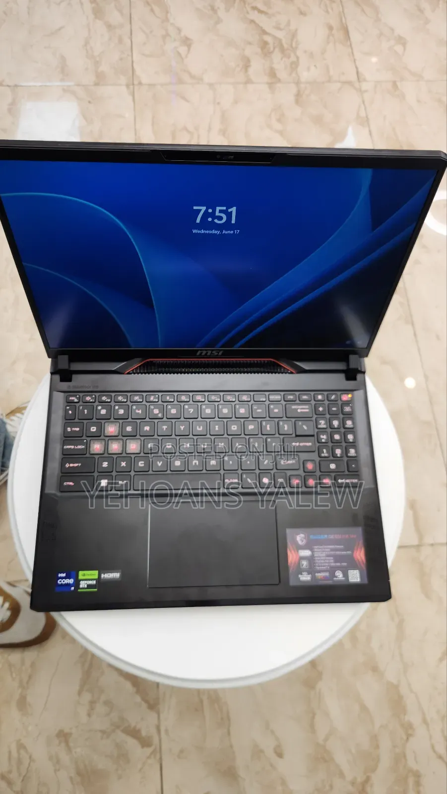New Laptop MSI Vector 16 HX AI A2XWIG 16GB Intel Core i9 SSD 1T