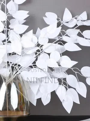 White Artificial Ficus Leaves